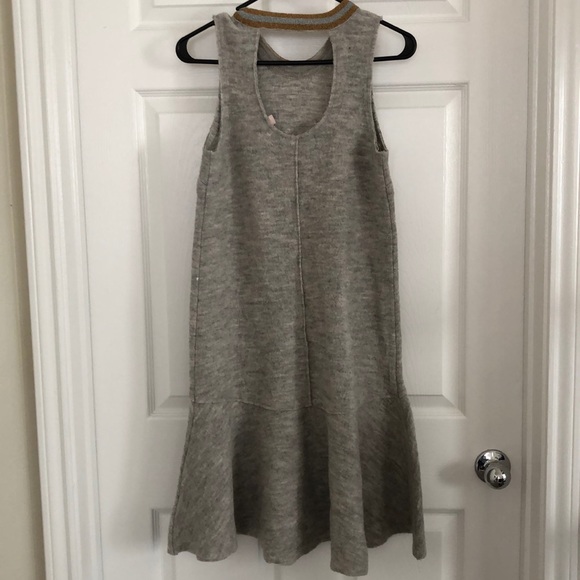 Anthropologie Afterlight Gray Wool and Gold Dress - Picture 3 of 5